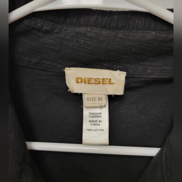 Men's Diesel Button Front Pocket Cotton Polo Shirt Size XL - Picture 3 of 7